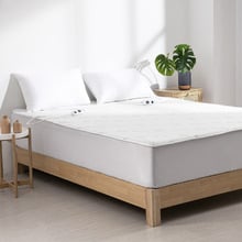 White Bamboo-Blend Electric Blanket